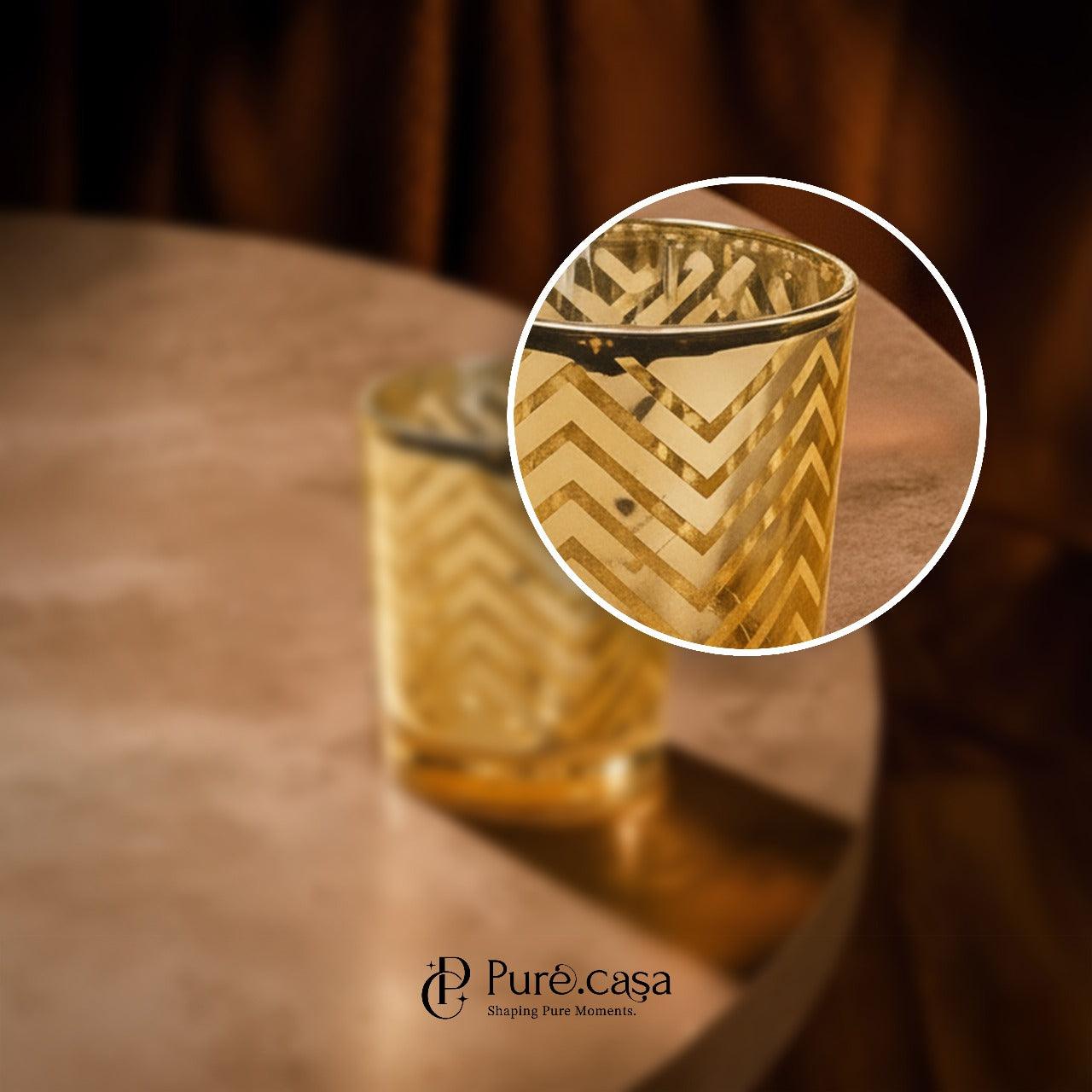 Golden Refractive Candle Holders