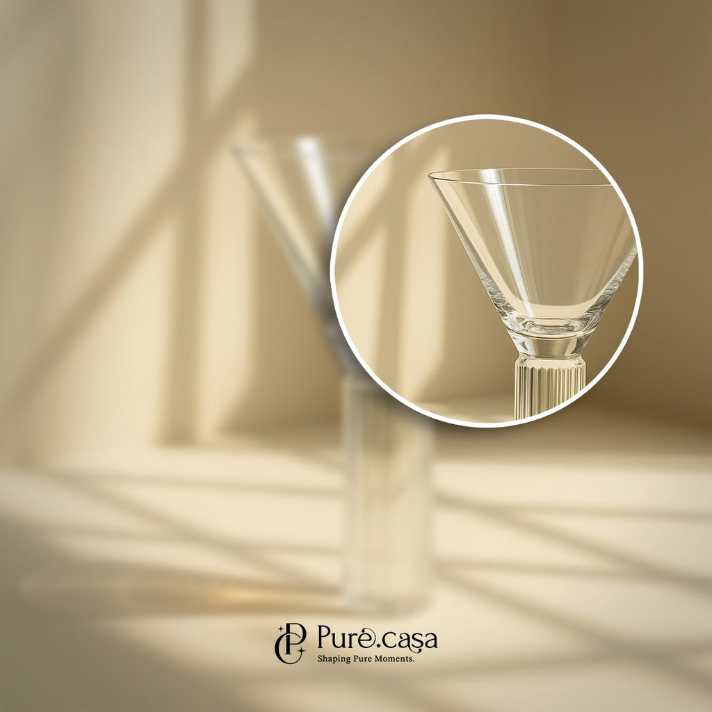 Ribbed Stem Martini Glass