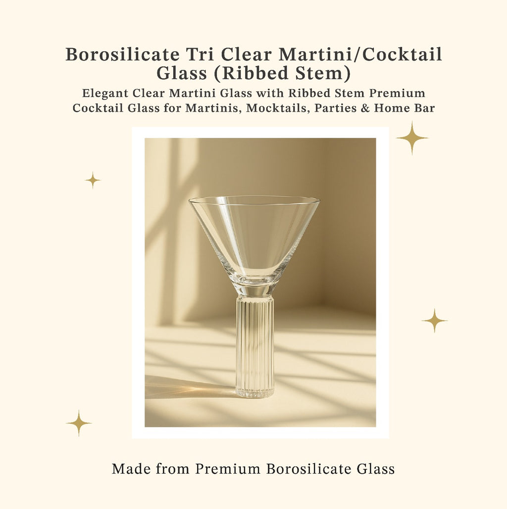 Ribbed Stem Martini Glass
