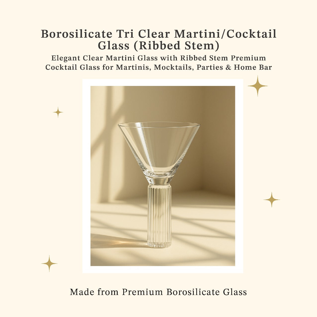 Ribbed Stem Martini Glass