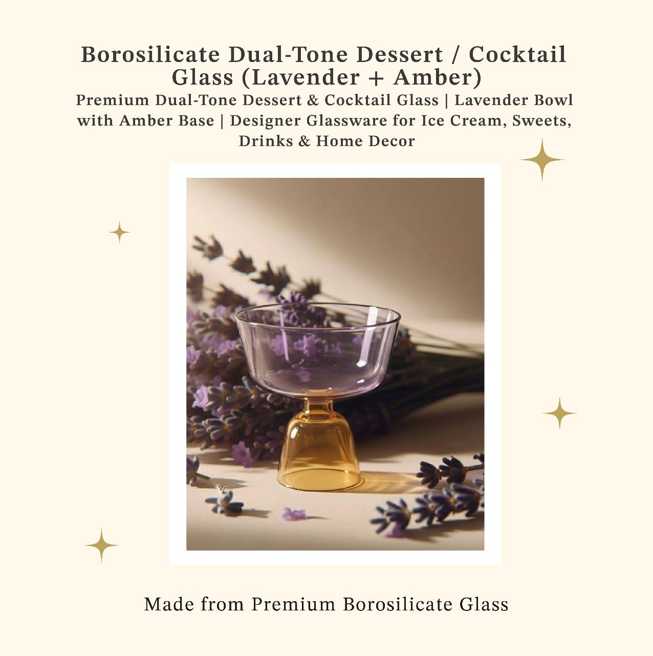 Lavender & Amber Coupe Glass