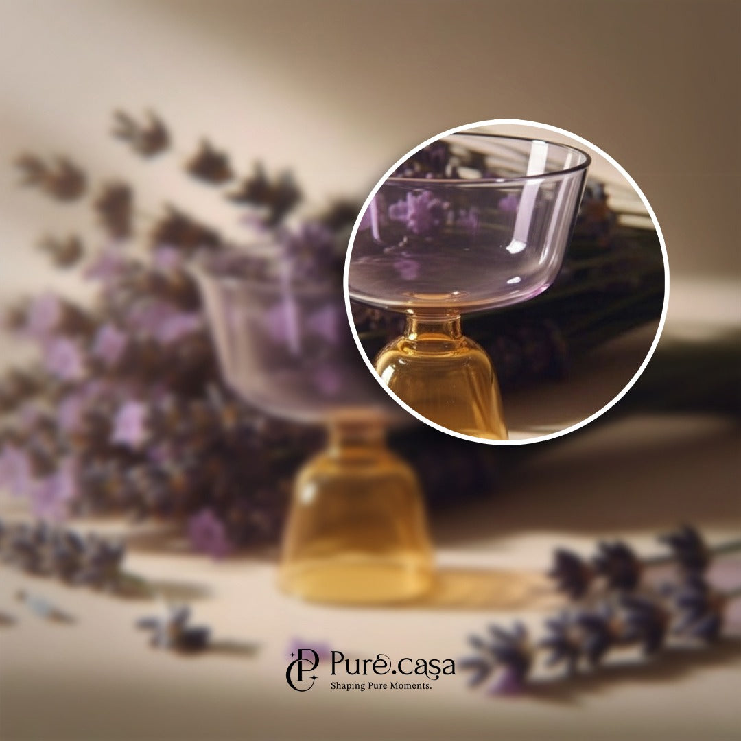 Lavender & Amber Coupe Glass