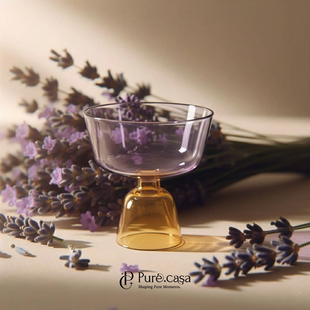 Lavender & Amber Coupe Glass