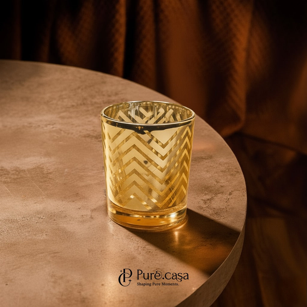 Golden Refractive Candle Holders