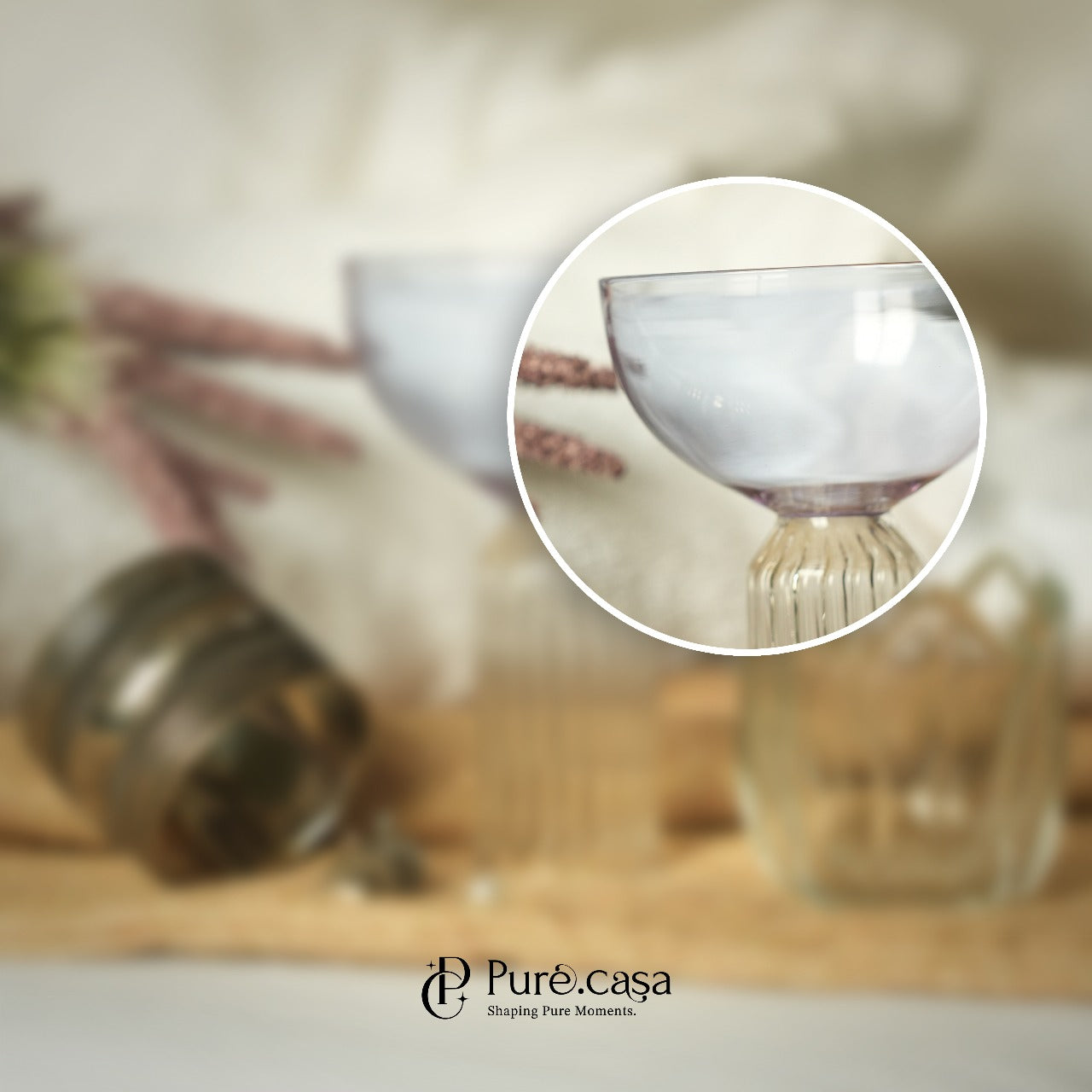 Luna Lavender Pedestal Cocktail Glass