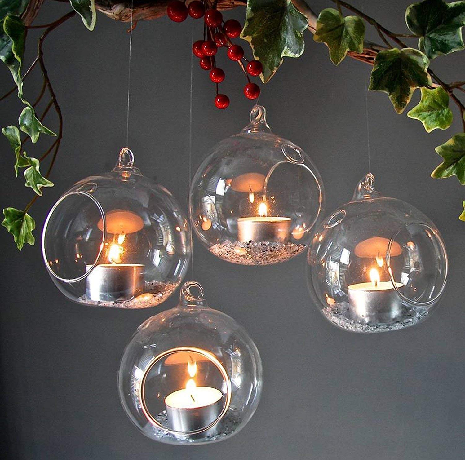 Glass Hanging Tealight Holders