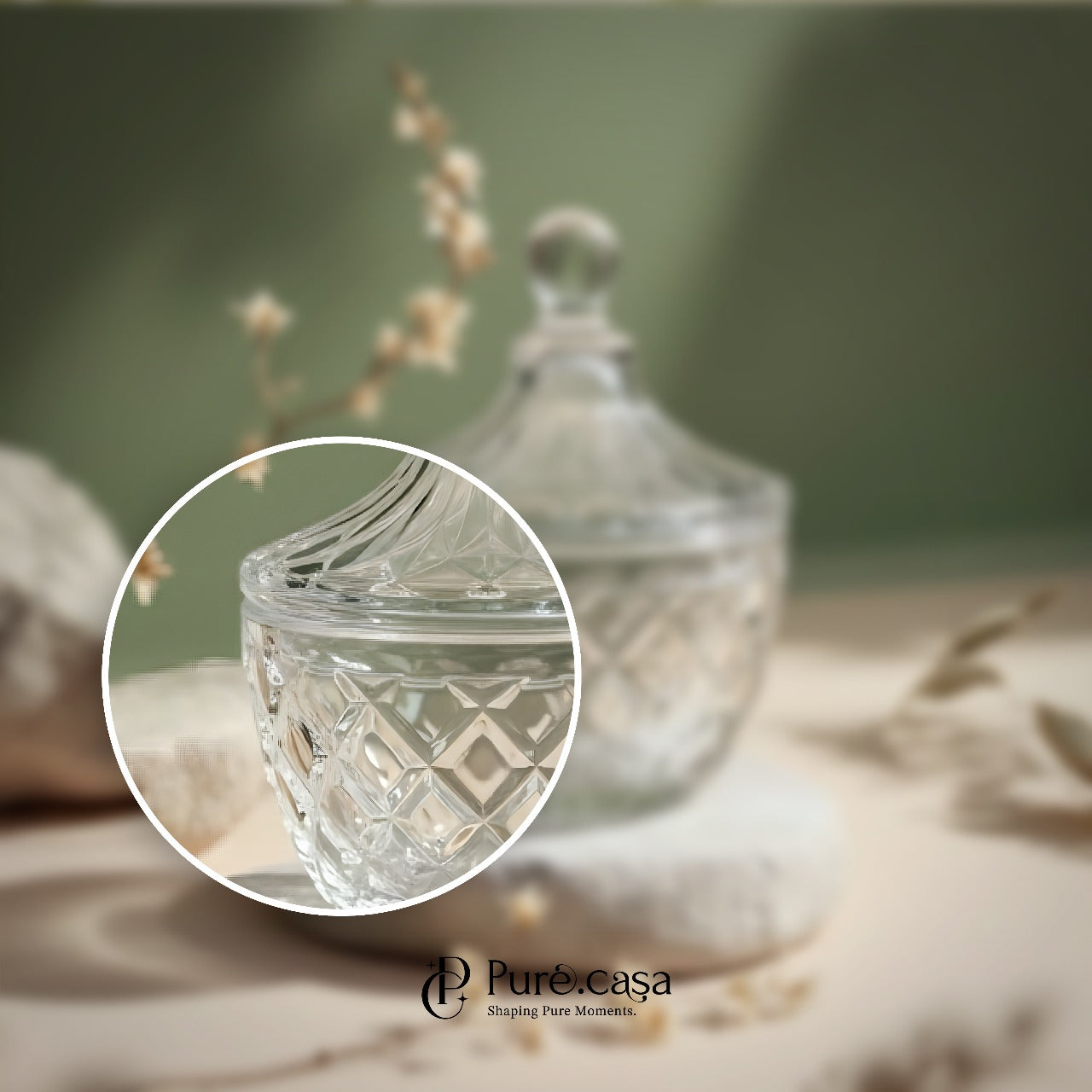 Premium Crystal Cookie Jar with Lid