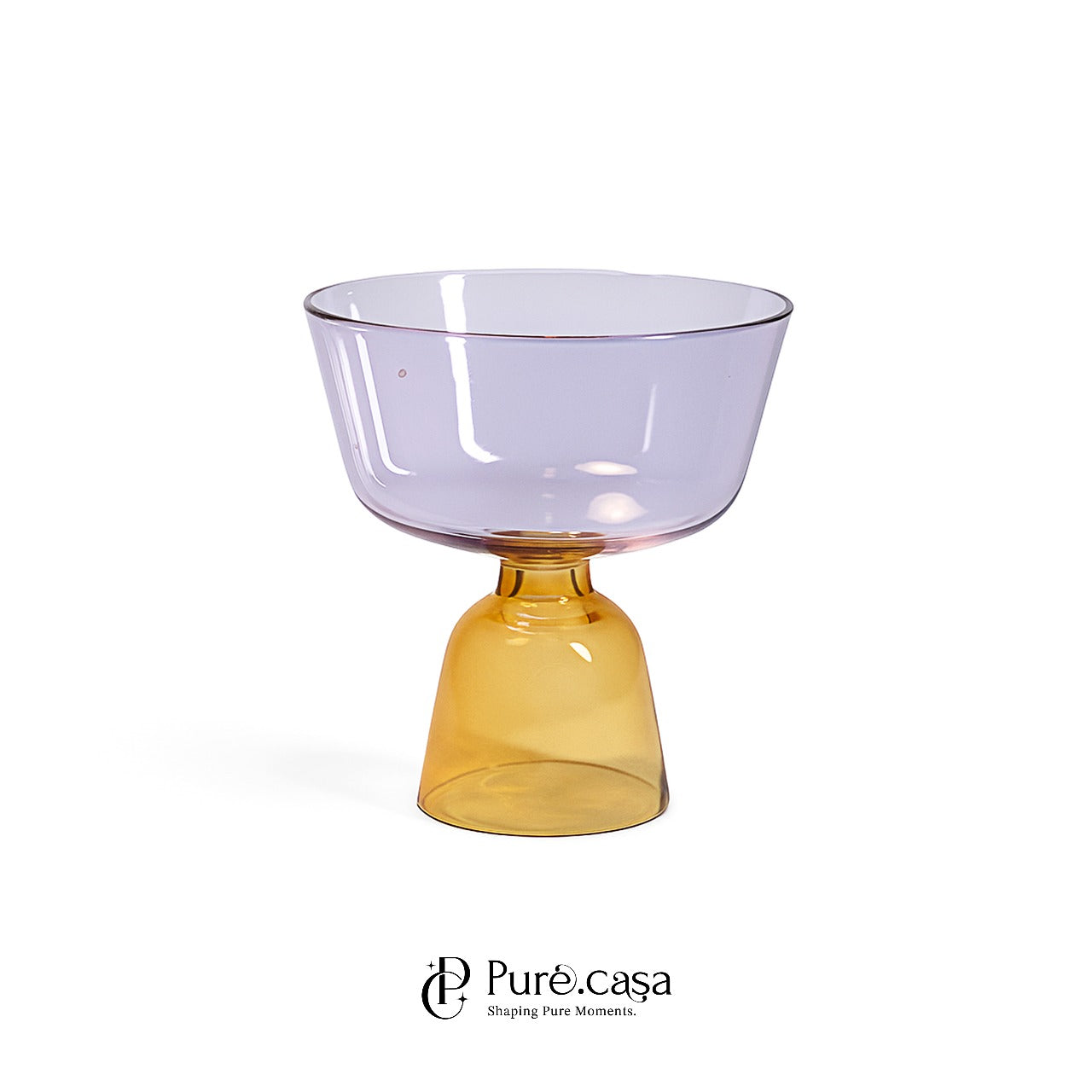 Lavender & Amber Coupe Glass