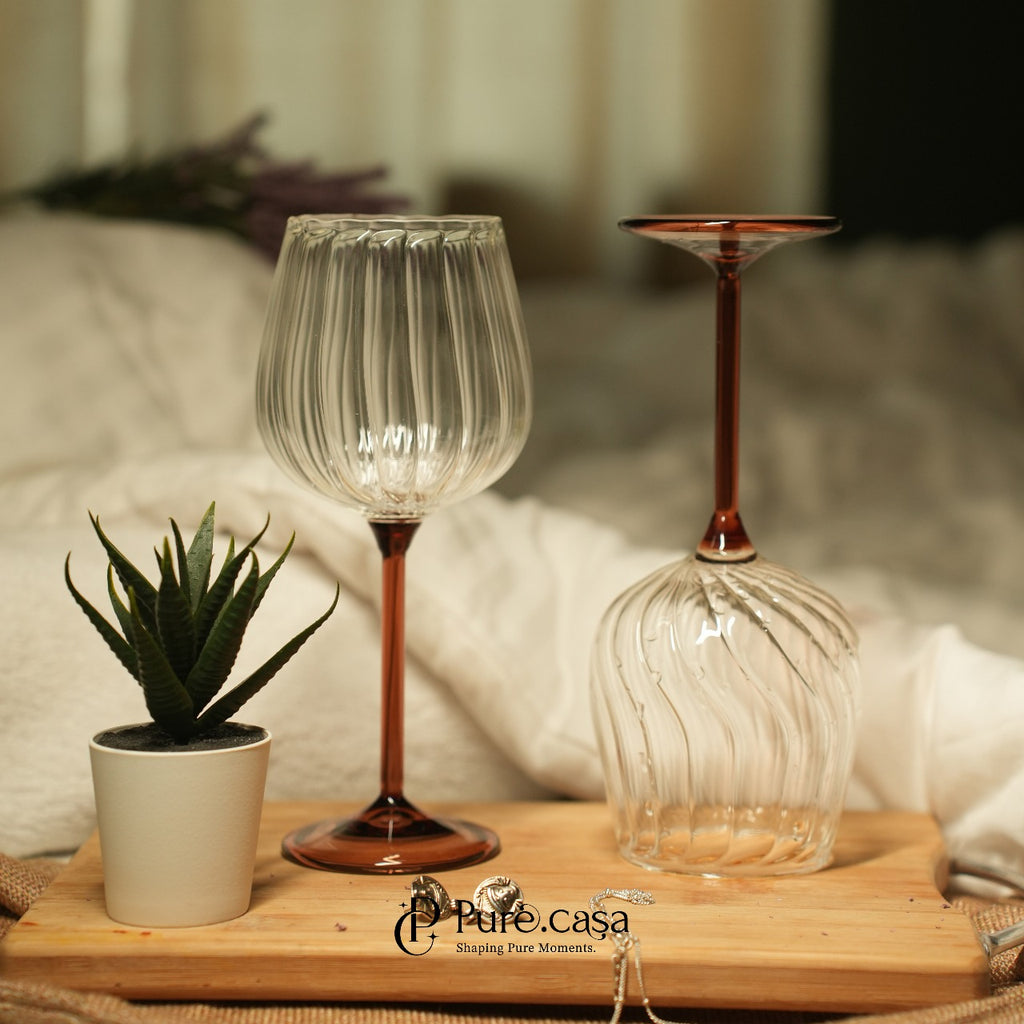 Emporio Ribbed Wine Glass