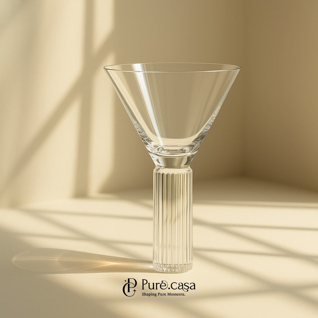 Ribbed Stem Martini Glass