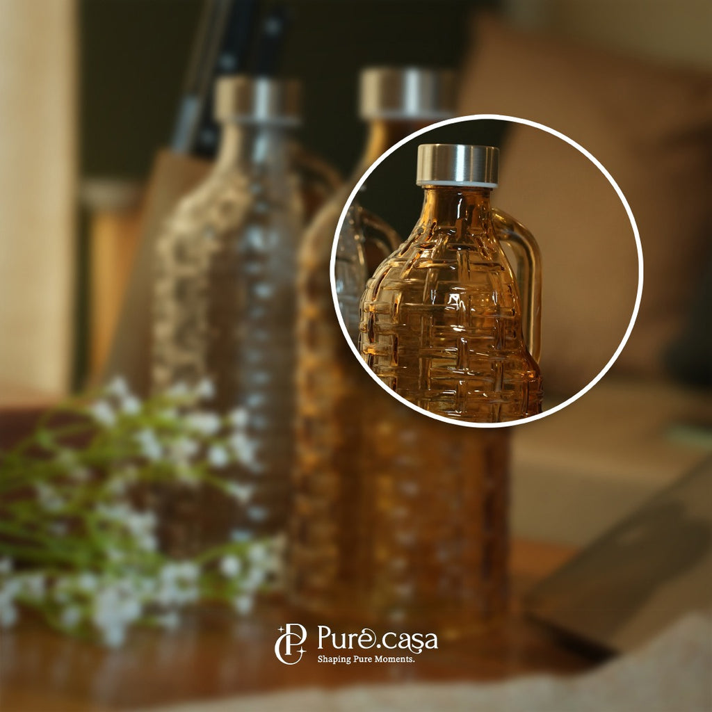 Nordic Weave Glass Water Bottle - 1.5L