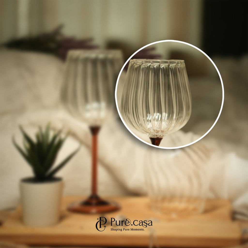 Emporio Ribbed Wine Glass