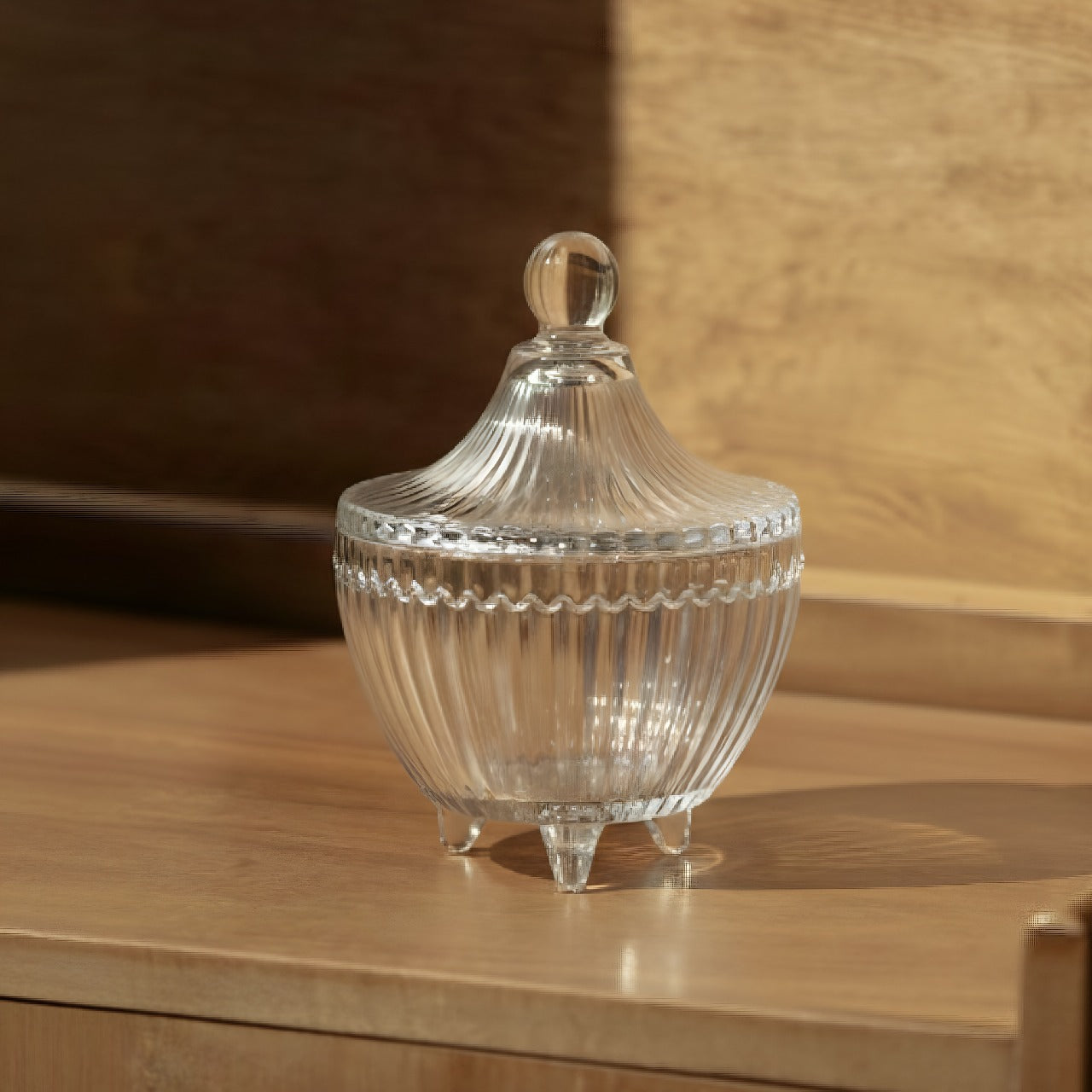 Vintage Footed Glass Cookie Jar